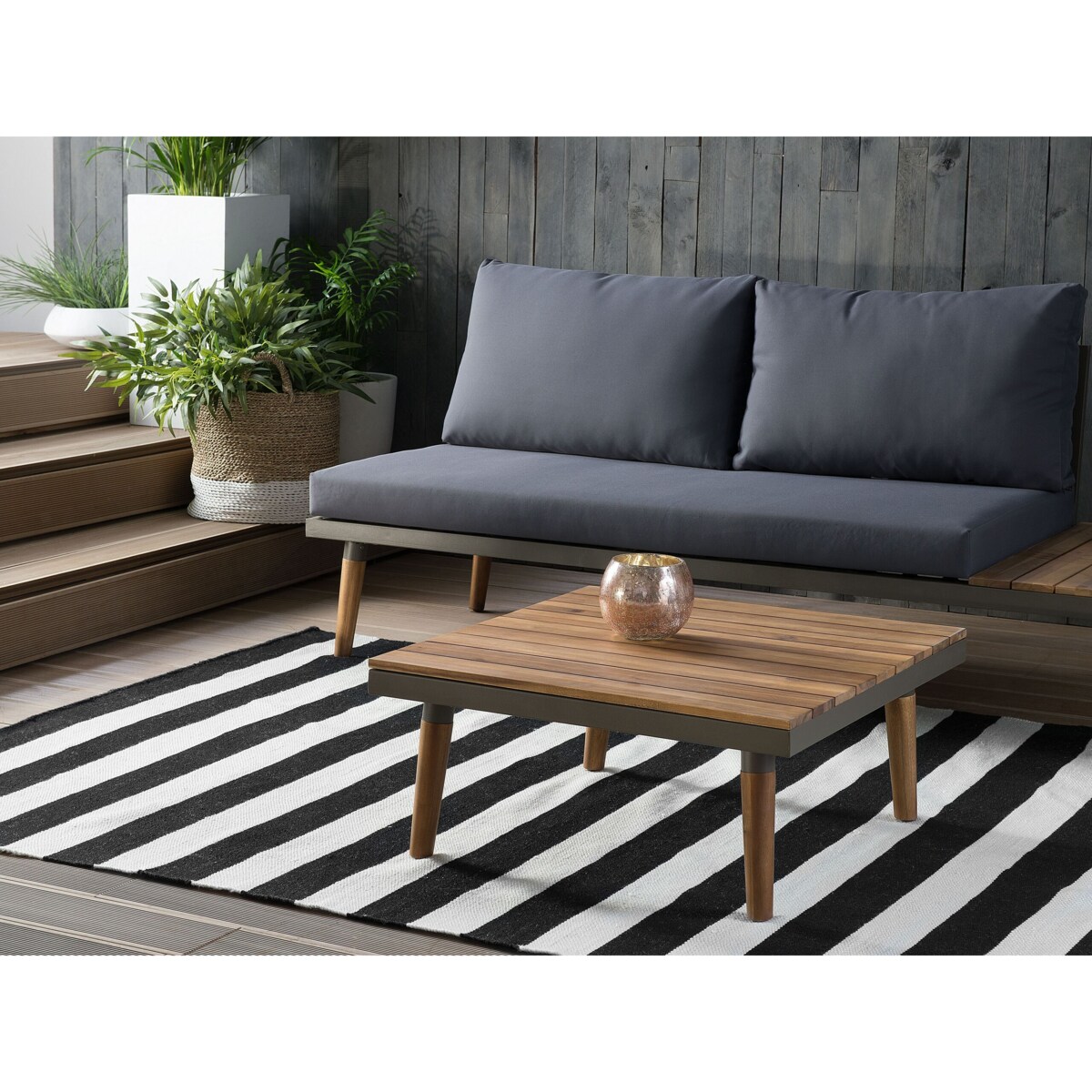 Dywan zewnętrzny 160 x 230 cm czarno-biały TAVAS