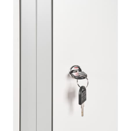 Szafa socjalna ubraniowa czterodrzwiowa z ławką ATHLETE Metal Szary/ biały