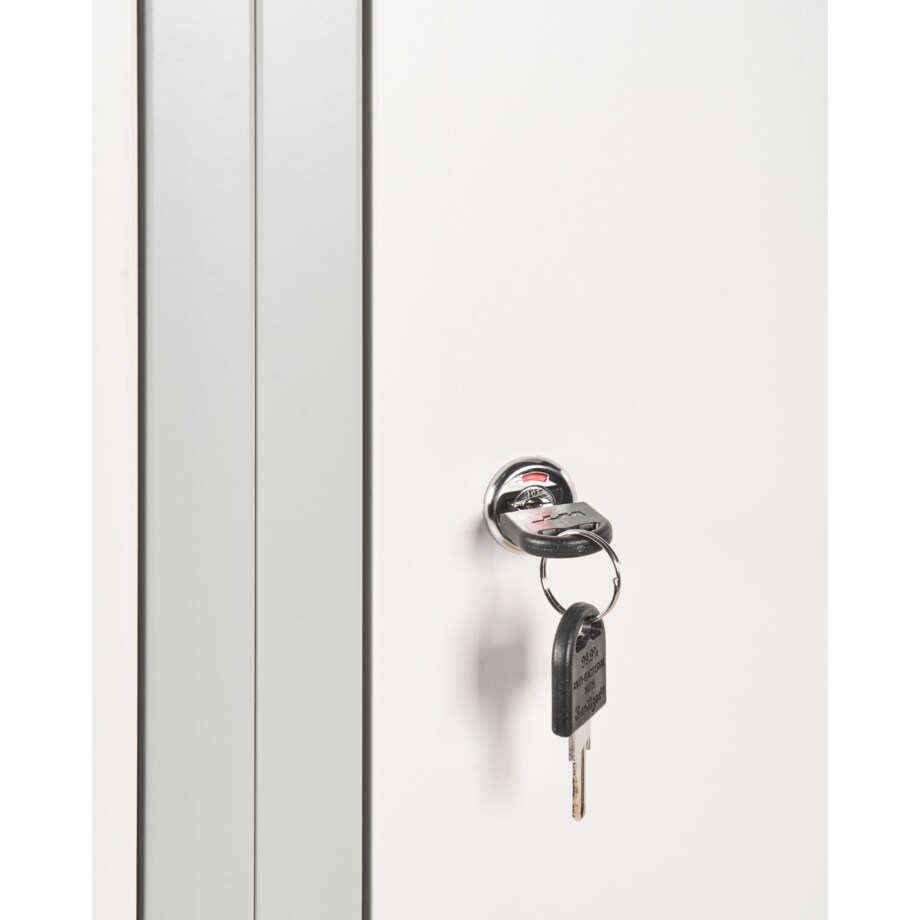 Szafa socjalna ubraniowa czterodrzwiowa z ławką ATHLETE Metal Szary/ biały