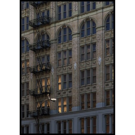 plakat płomienie w oknach nowy jork usa 30x40 cm