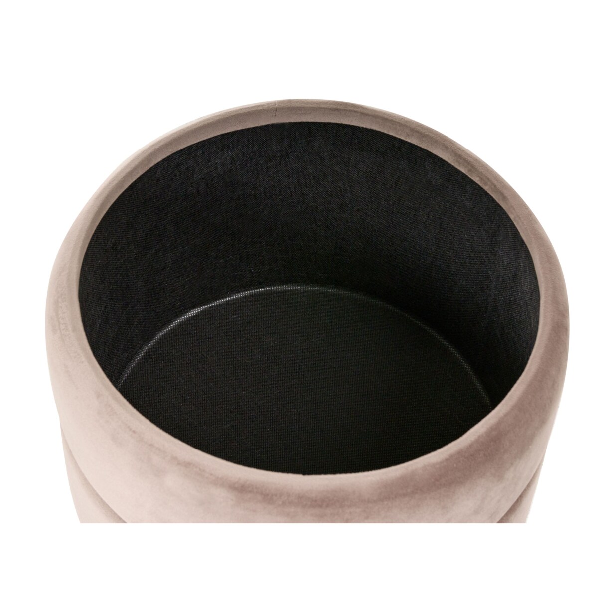 Puf ze schowkiem ELGIN Welur Beżowoszary