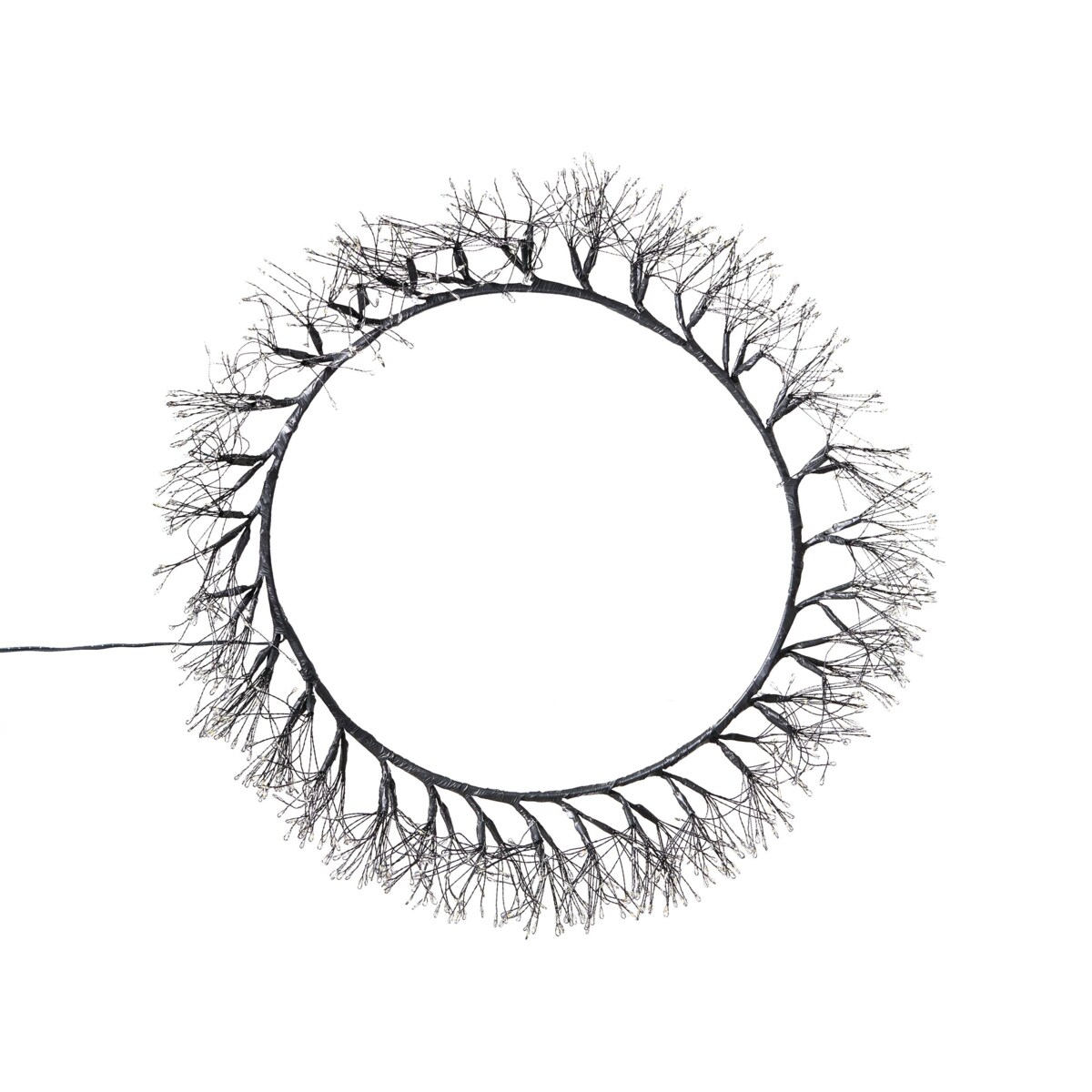 Wieniec świąteczny LED MUGGAN Czarny 52 cm