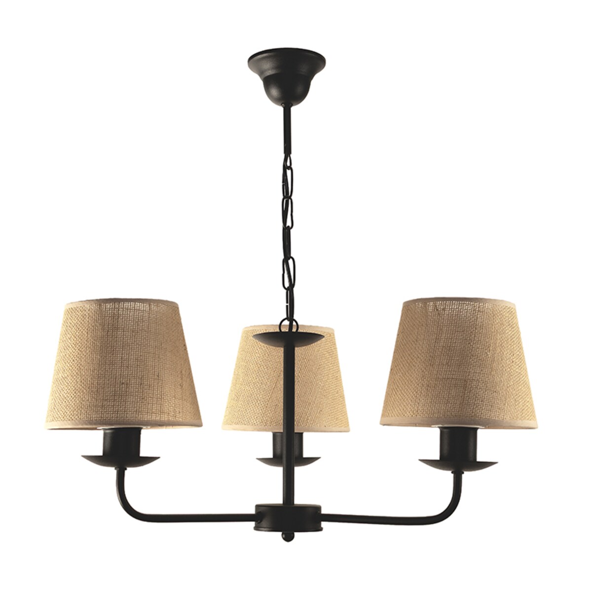 lampa wisząca boho 3 punktowa czarna edylit abażury z juty