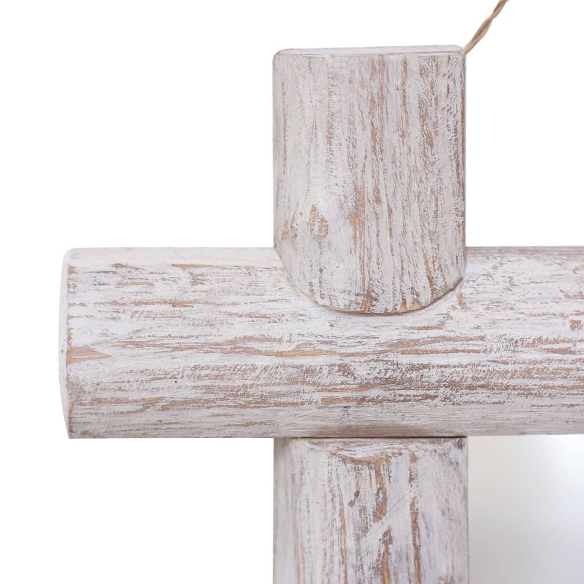 vidaXL Lustro w ramie z belek, białe, 70x70 cm, lite drewno odzyskane