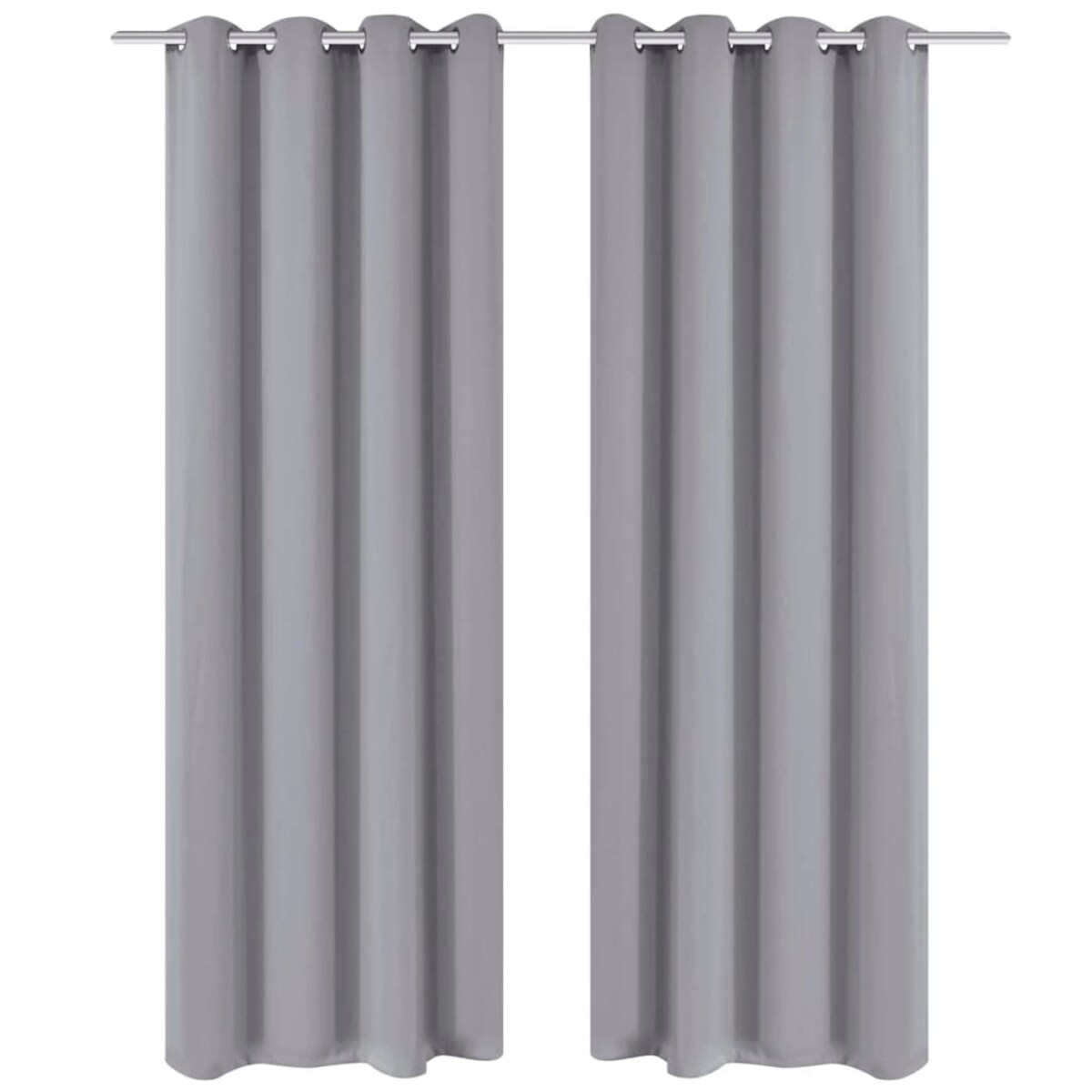 vidaXL Zasłony zaciemniające z kółkami, 2 szt., 135 x 175 cm, szare