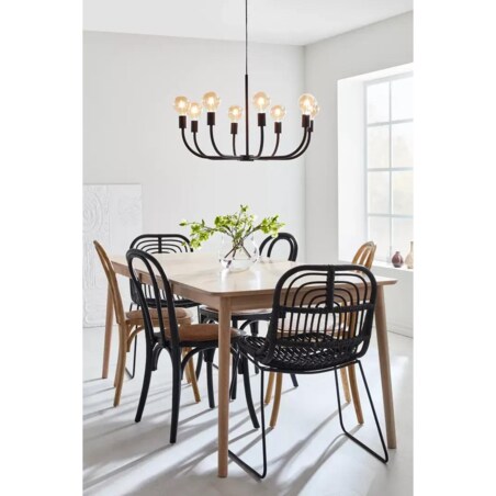 8-punktowy żyrandol salonowy Amistoso nad stół czarny