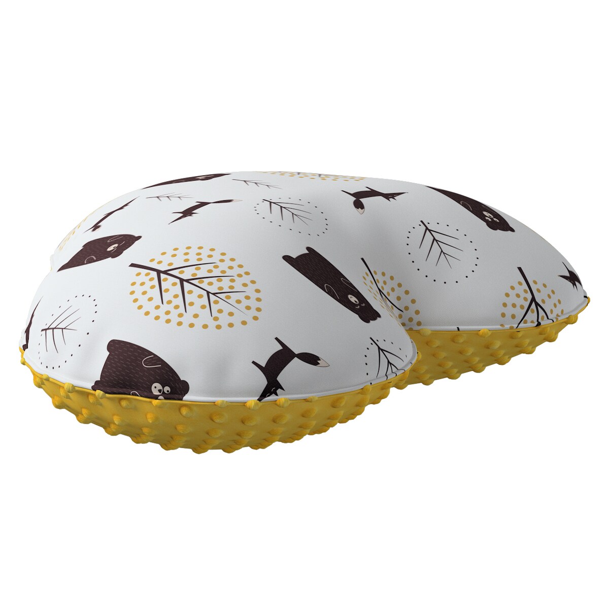 Poduszka Heart of Love z minky, ecru-brązowy, 45x15x45cm, Magic Collection