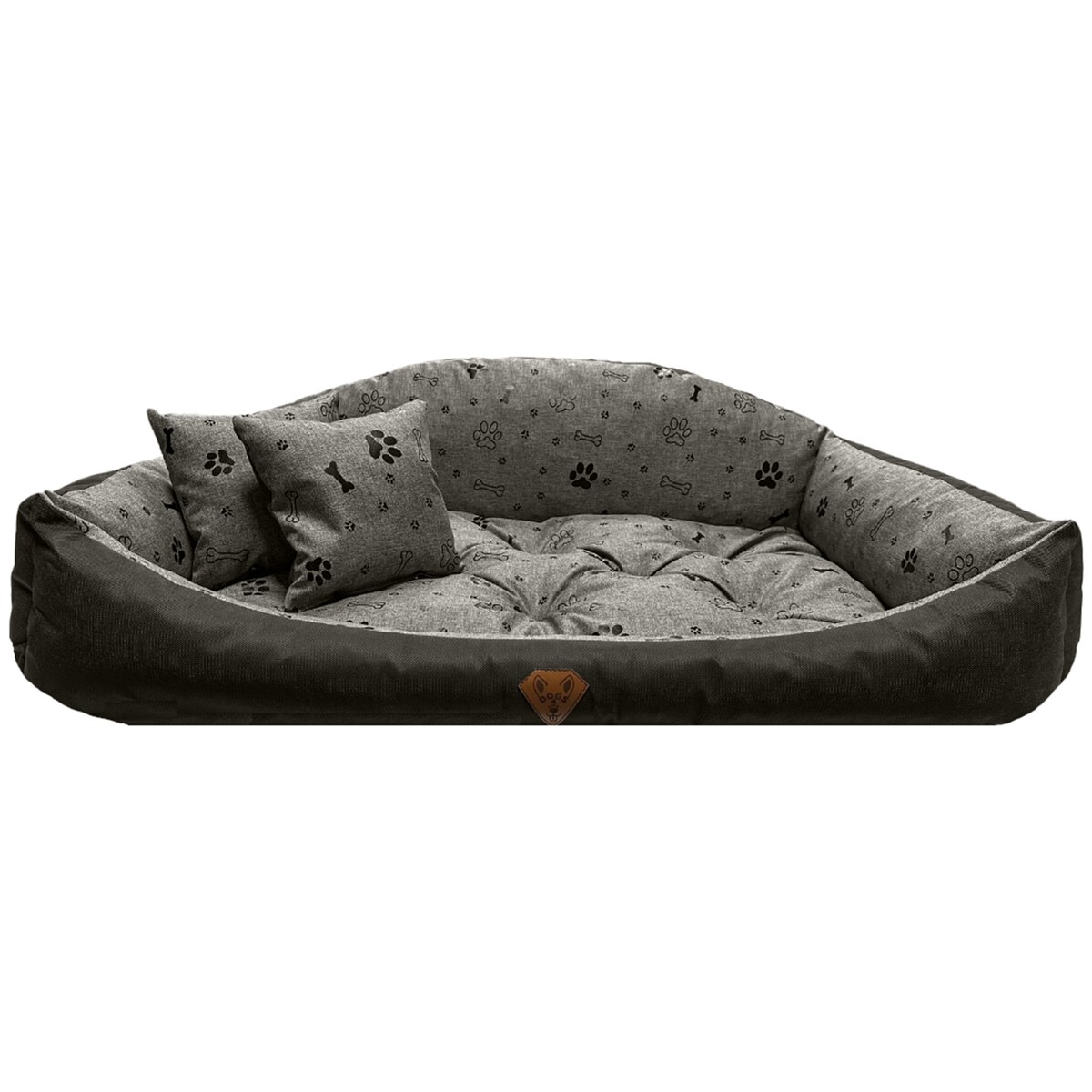 Legowisko Dla Psa Kanapa Posłanie Muszla 115X95 Cm Wodoodporne Poduszki Pikowane Kość Czarna