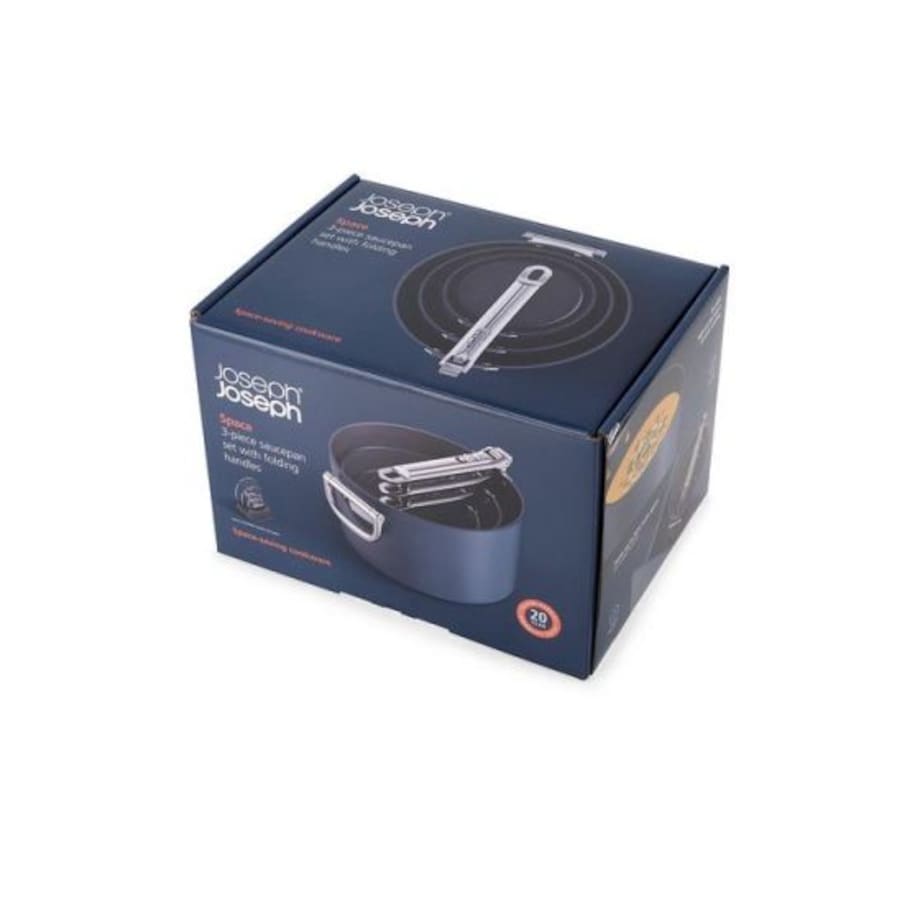 Zestaw 3 naczyń z pokrywkami + stojak Space Joseph Joseph