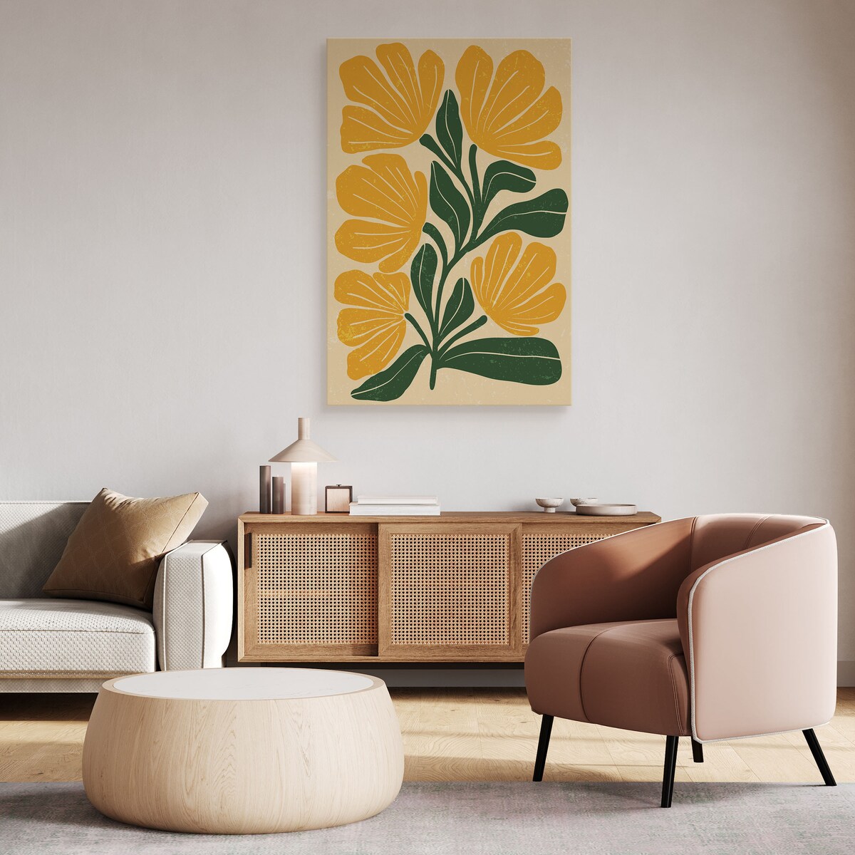 Obraz Pomarańczowy Bukiet Tropikalnych Kwiatów 30x40cm