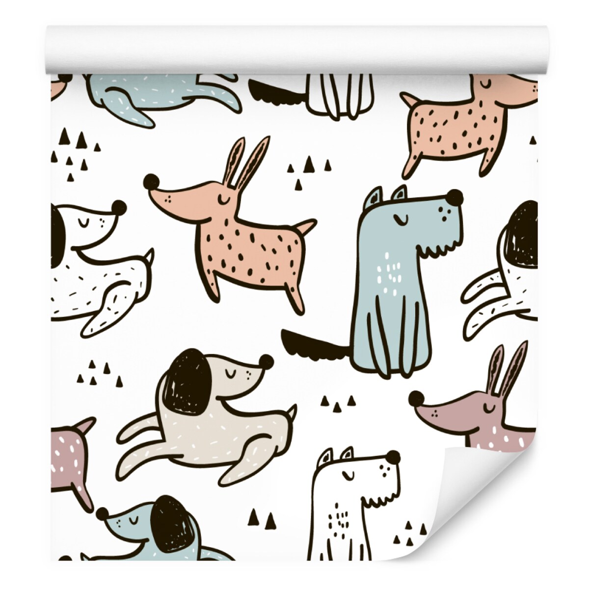 Tapeta Dziecięca KOLOROWE Pieski Zwierzątka