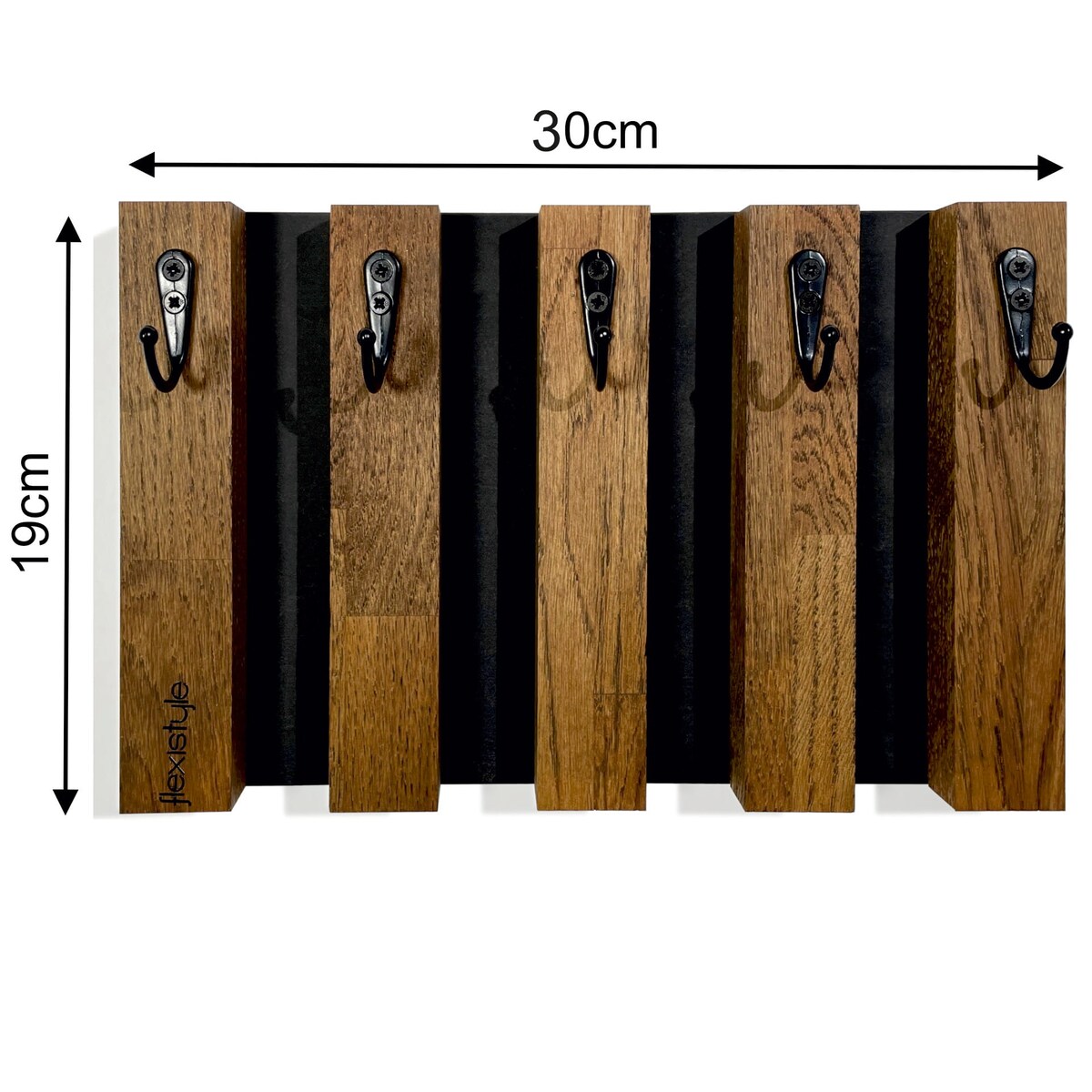 Drewniany wieszak na klucze Lamele 30cm brązowy