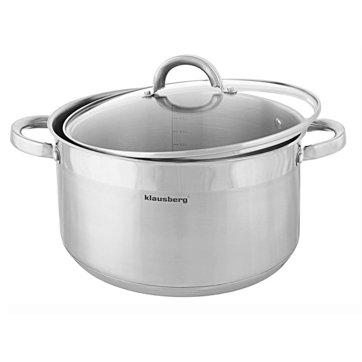 Garnek stalowy z pokrywką indukcja gaz 7.5L 26cm KLAUSBERG