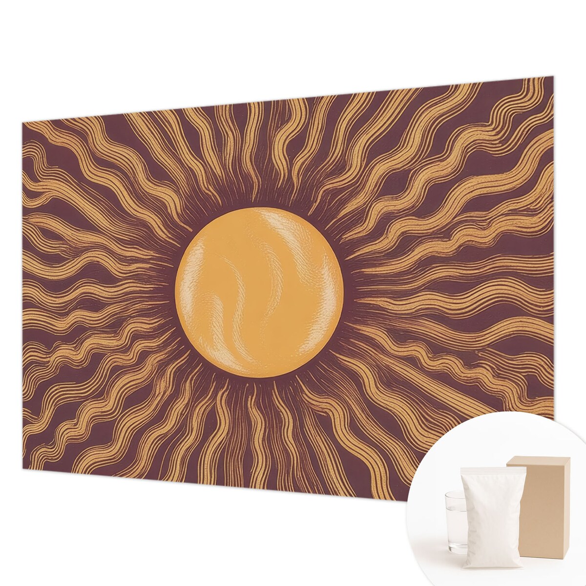 Fototapeta flizelinowa 312x219 cm - Słoneczne promienie, tapeta ścienna brązowa