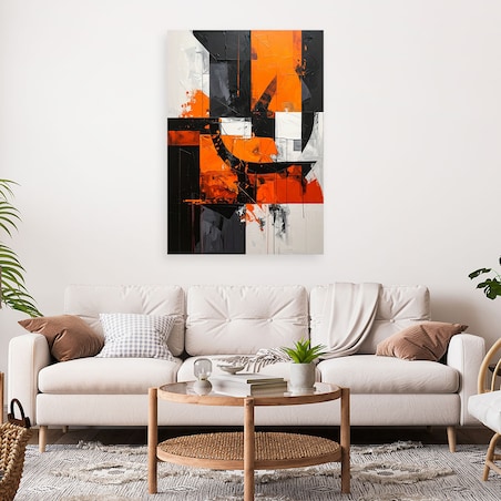 Obraz do salonu biura kuchni, Abstrakcyjne kształty pomarańczowy