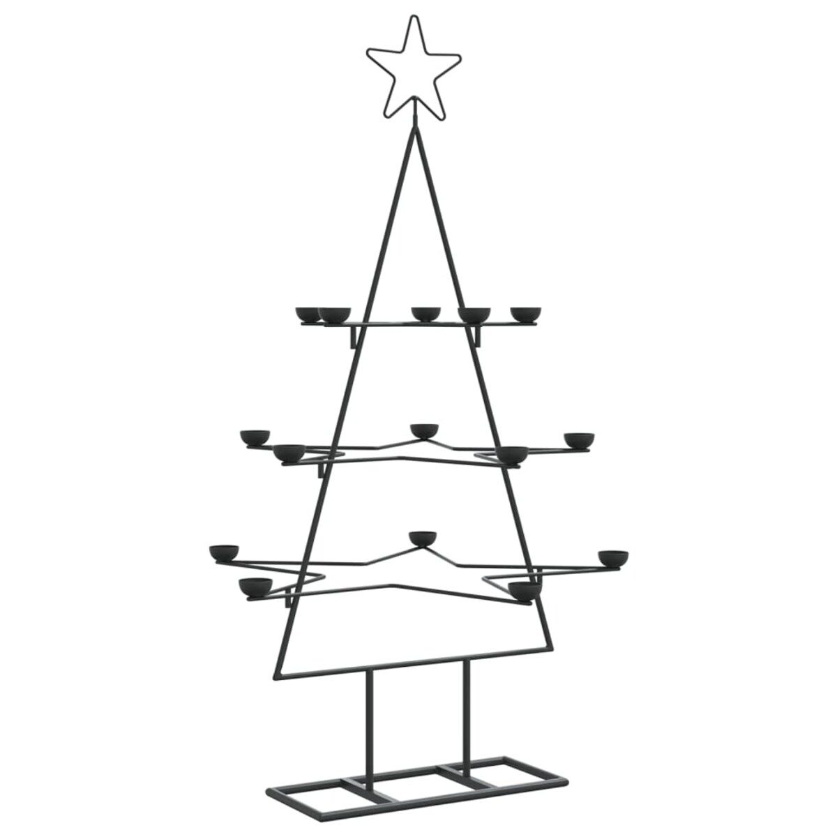 vidaXL Metalowa choinka świąteczna, do dekoracji, czarna, 105 cm