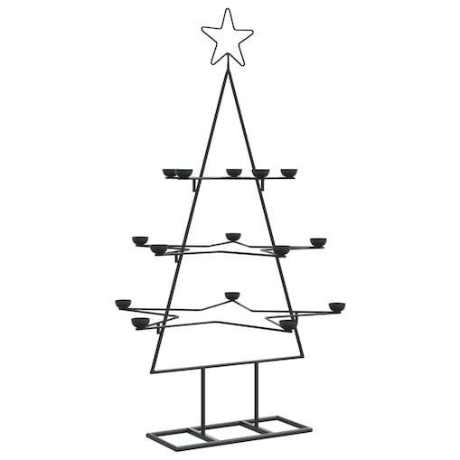 vidaXL Metalowa choinka świąteczna, do dekoracji, czarna, 105 cm