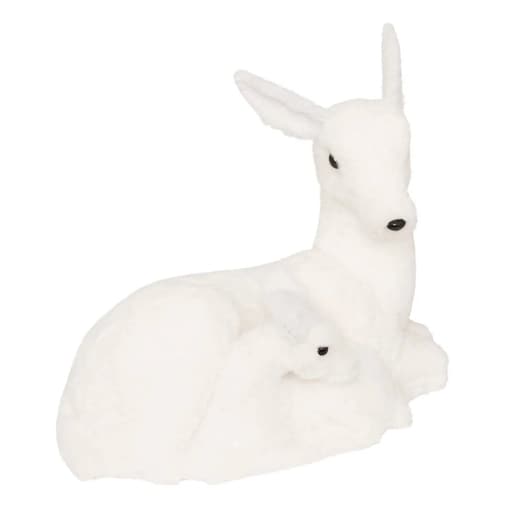 Duża figurka - sarenka biała z dzieckiem, 42 cm