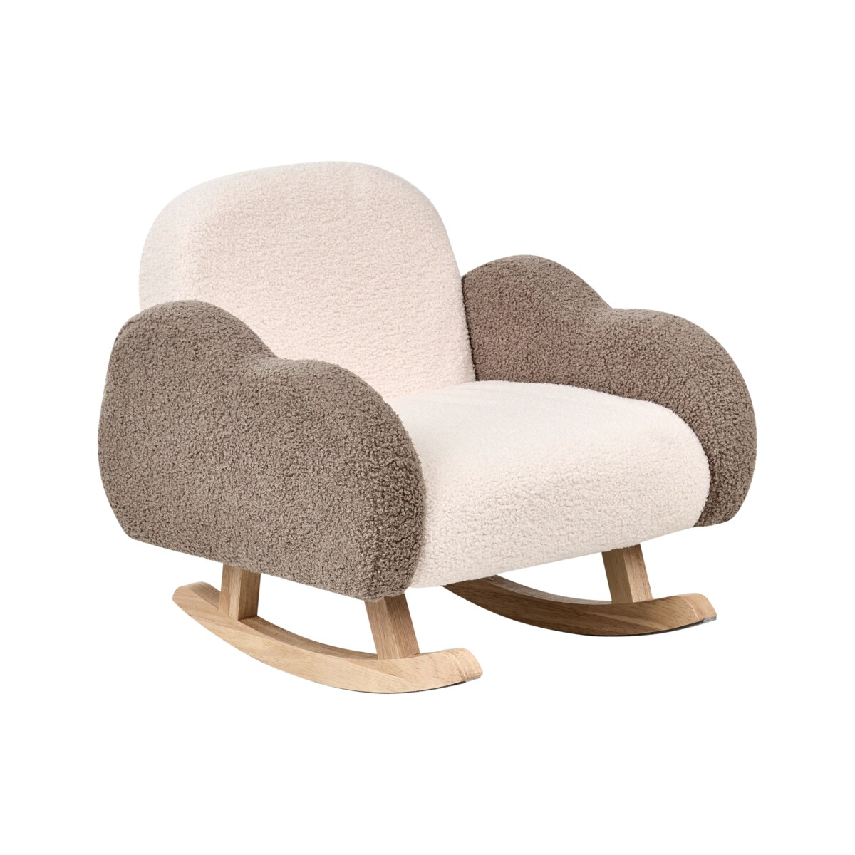 Fotel bujany dziecięcy boucle beżowy SKARE