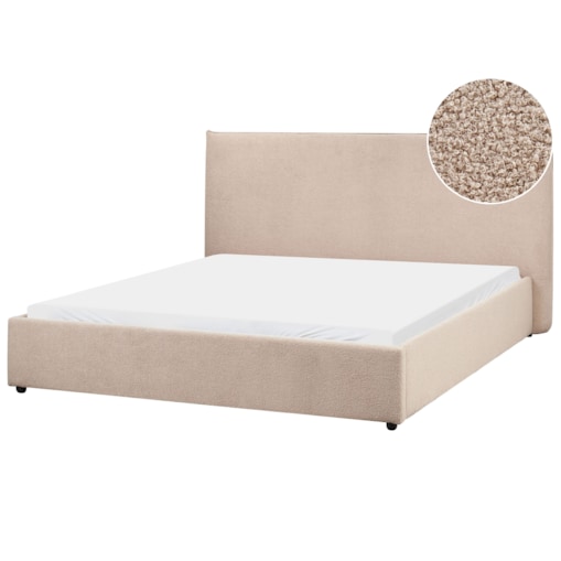 Łóżko wodne Boucle LAVAUR 160 x 200 cm Beżowoszary