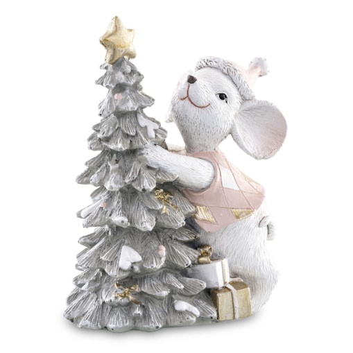 Figurka MYSZKA z choinką 11x9x16 cm EGER