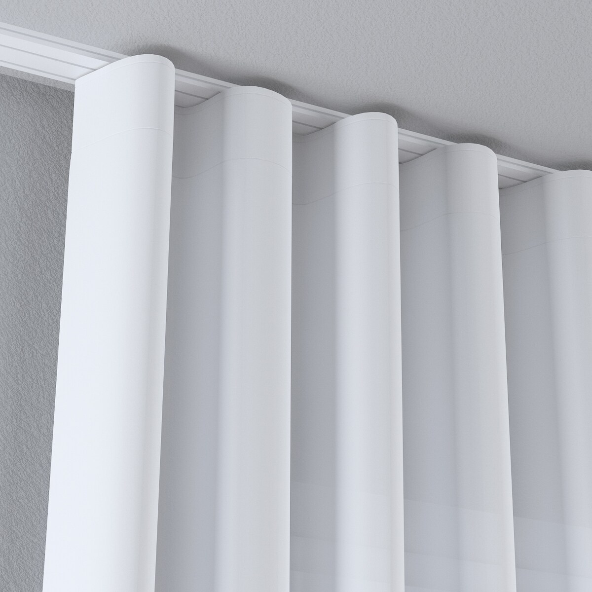 Firana na taśmie wave 300x245 prześwitujący biały