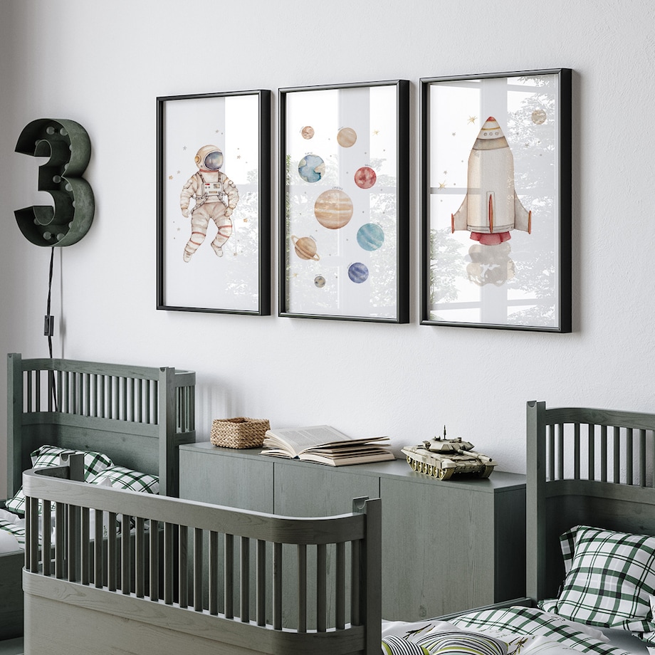 3 x plakat dla dzieci | zestaw kosmos 30x40