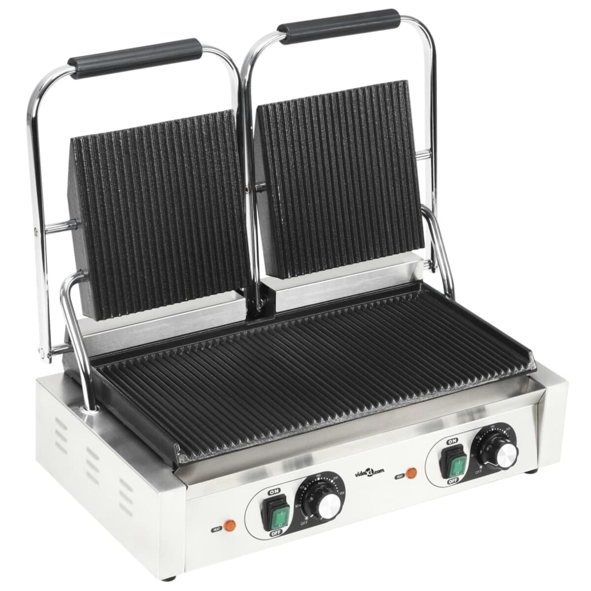 vidaXL Podwójny opiekacz do panini, żebrowany, 3600 W, 57x30,5x20 cm
