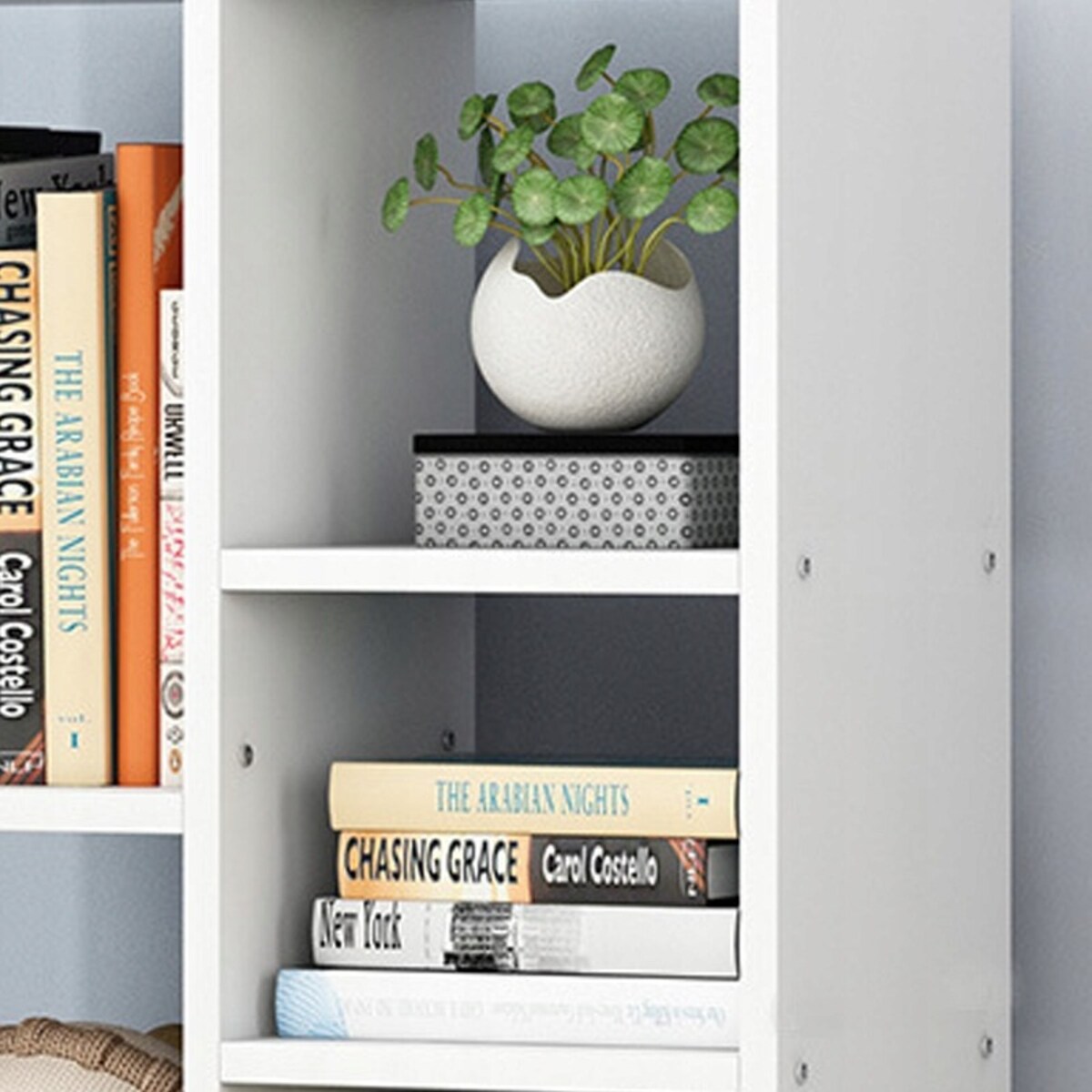 Regał otwarty stojący biały duża szafka komoda loft skandynawski 5 półek