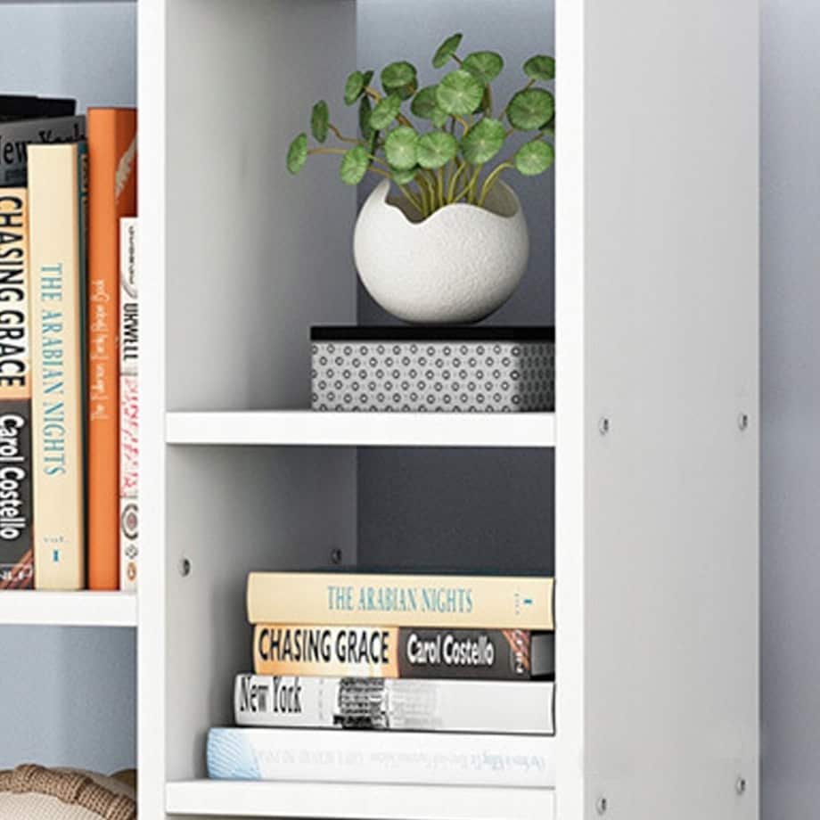 Regał otwarty stojący biały duża szafka komoda loft skandynawski 5 półek