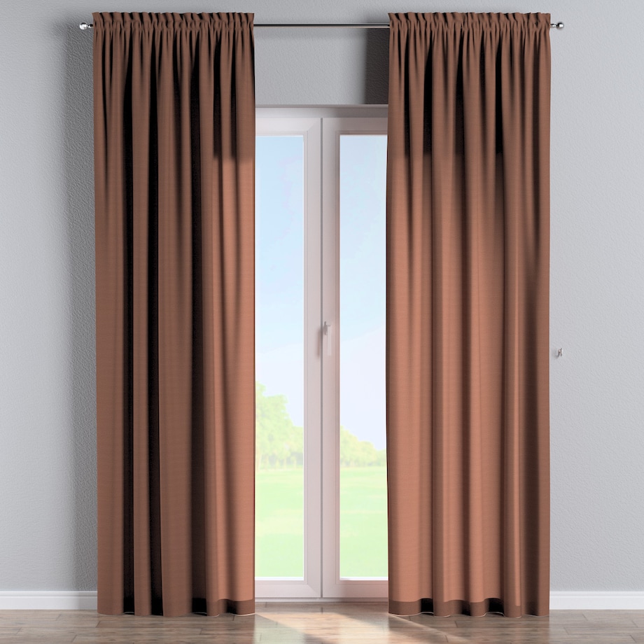 Zasłona na kanale z grzywką 1 szt. 130x245 brązowy