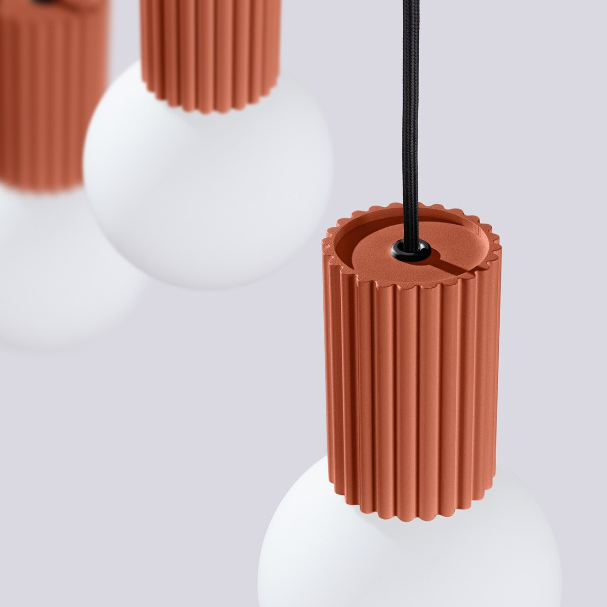 Lampa wisząca HALO 3L ochra czerwona