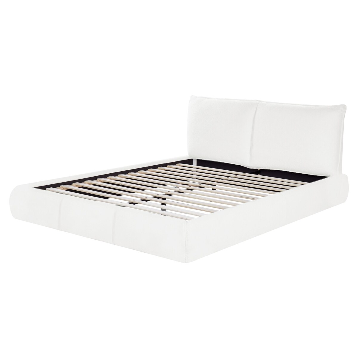 Łóżko boucle 160 x 200 cm białe VINAY