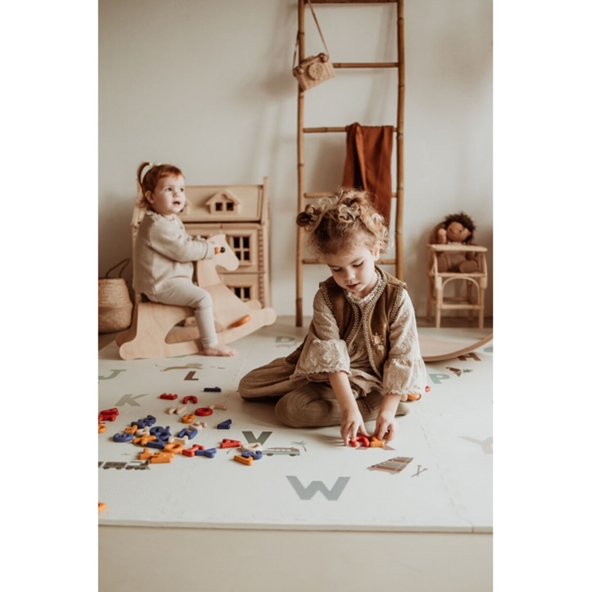 Play&Go Dwustronna Mata Piankowa EEVAA 3w1 Alphabet 180x180cm