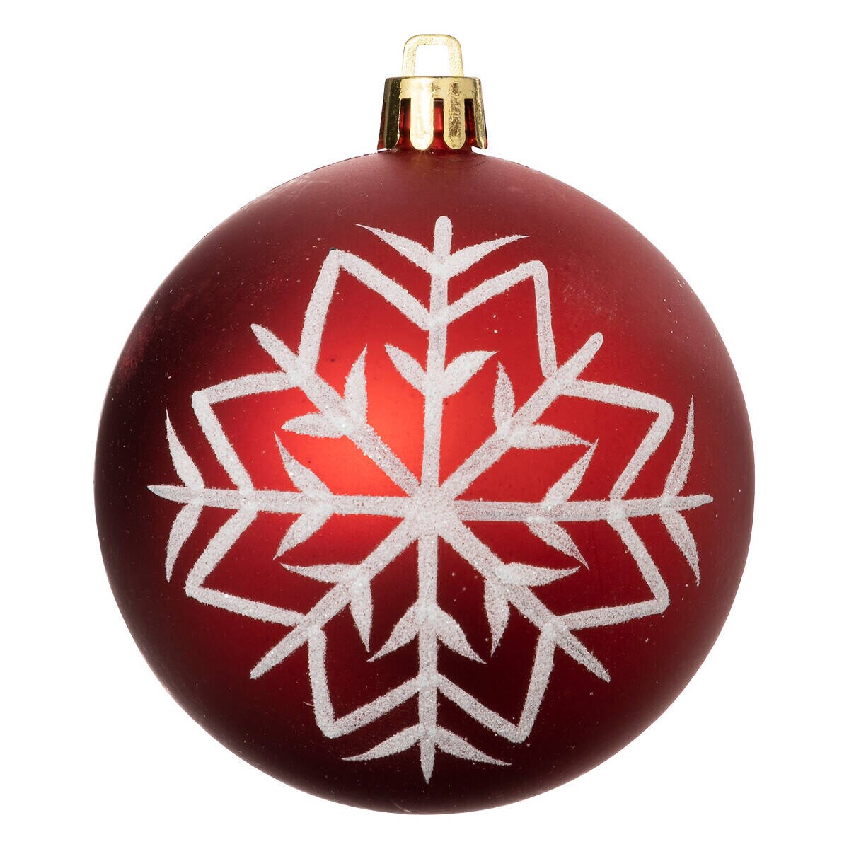 Zestaw czerwonych bombek z białym wzorem, Ø 8 cm