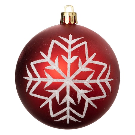 Zestaw czerwonych bombek z białym wzorem, Ø 8 cm