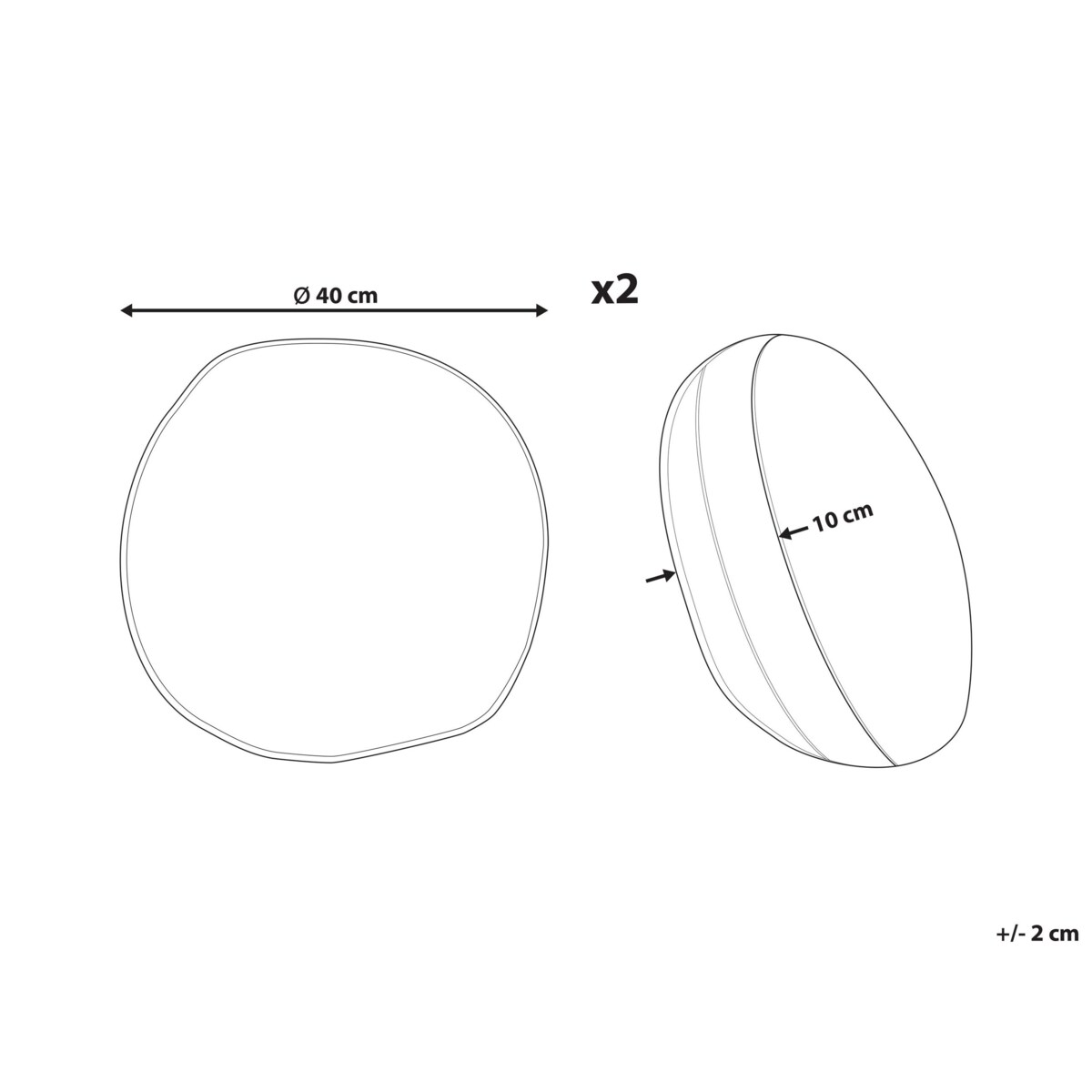2 poduszki ogrodowe w kwiaty 40 cm wielokolorowe MONESI