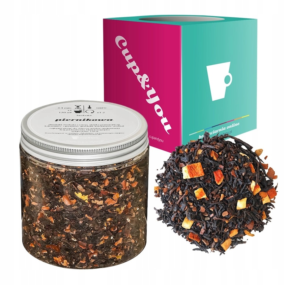 Herbata czarna PIERNIKOWA o smaku świątecznego piernika - sypana liściasta herbata PREMIUM na prezent upominek podarunek Cup&You