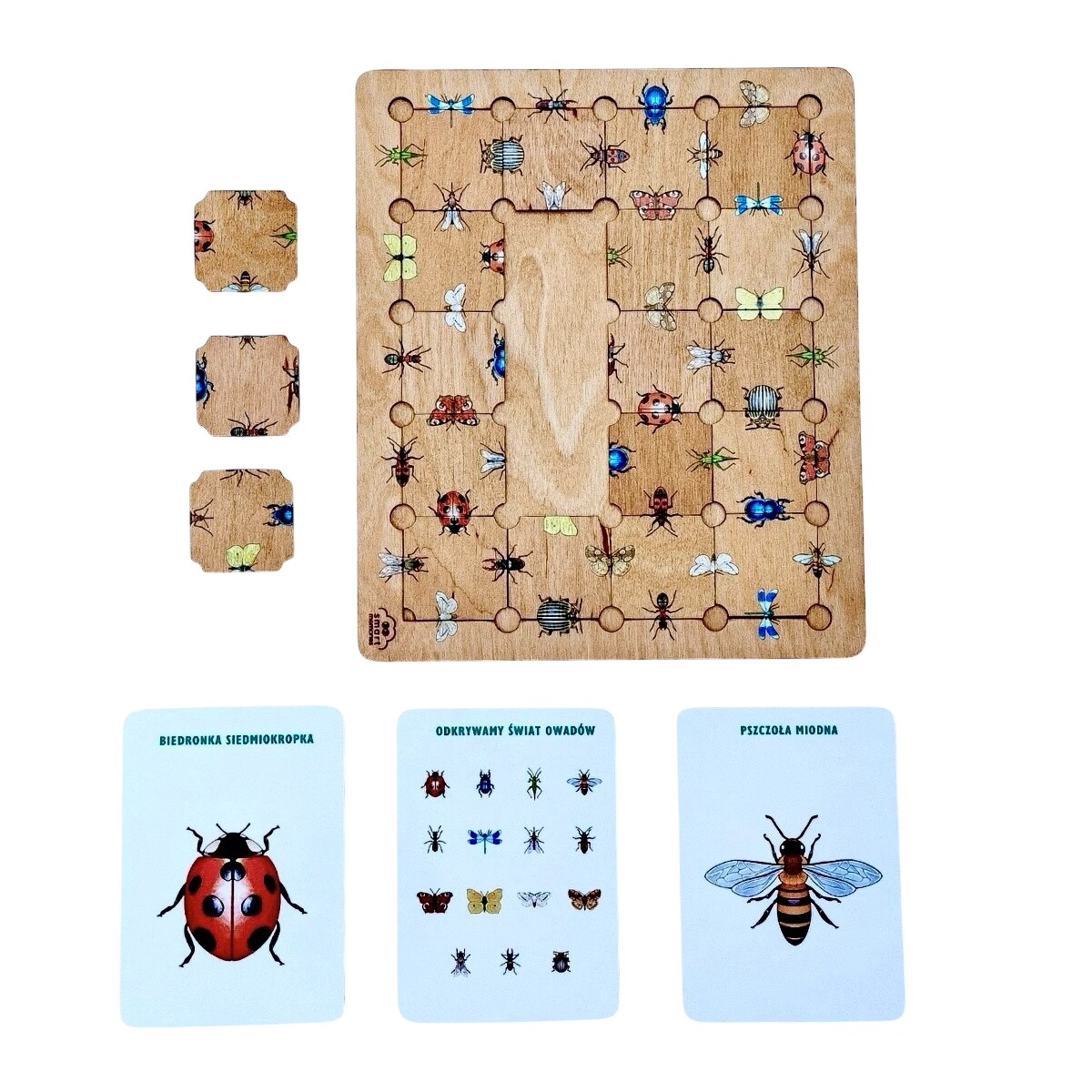 Puzzle drewniane Owady - gra logiczna Montessori