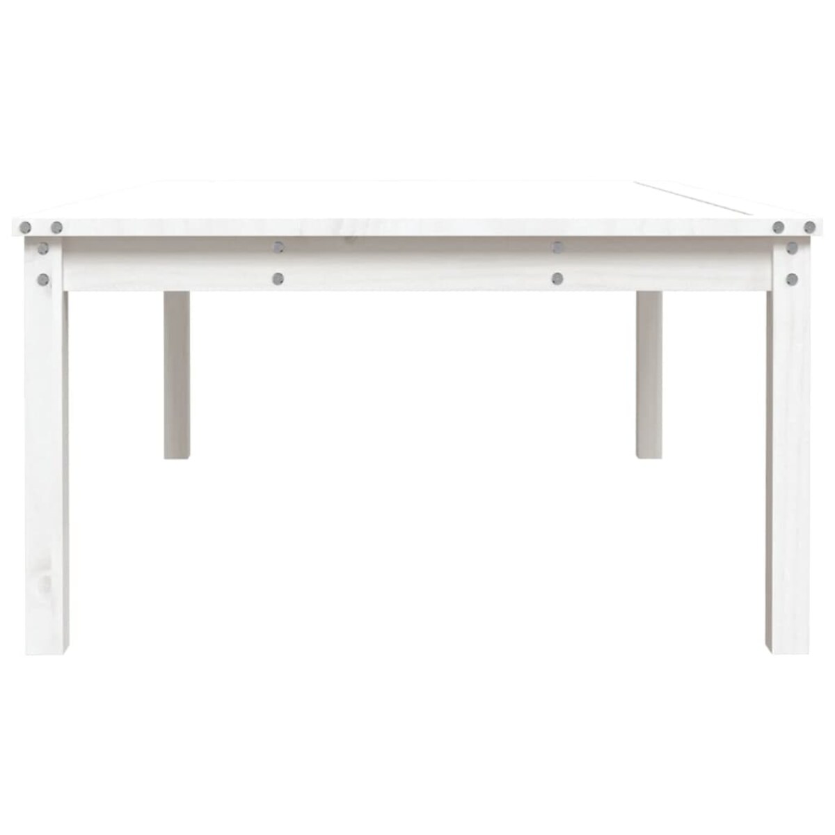 vidaXL Stolik ogrodowy, biały, 121x82,5x45 cm, lite drewno sosnowe
