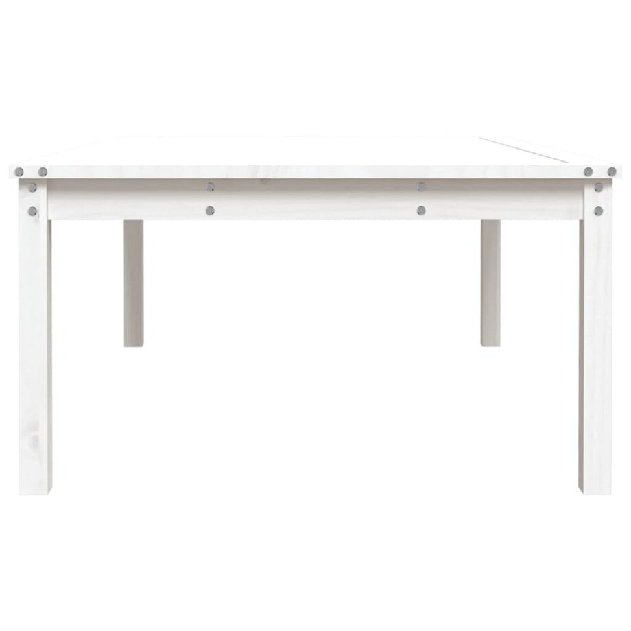 vidaXL Stolik ogrodowy, biały, 121x82,5x45 cm, lite drewno sosnowe
