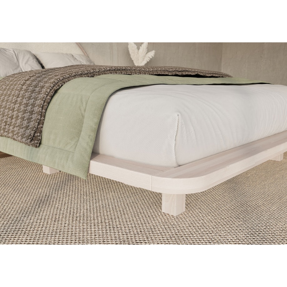 Łóżko lewitujące drewniane bukowe Visby MOMOKO / 120x200 cm, kolor biały