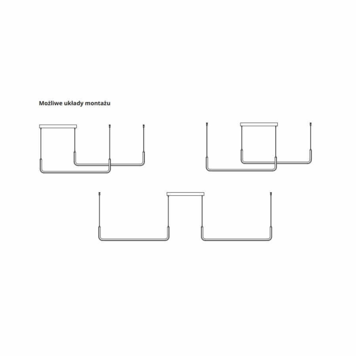 Minimalistyczna lampa wisząca Malawi LP-1015/2P listwy czarne