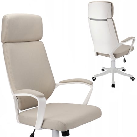 Fotel biurowy materiałowy ICON beżowy