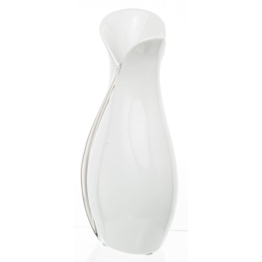 Wazon ceramiczny 30x12,5x15 cm BELO srebrno-biały
