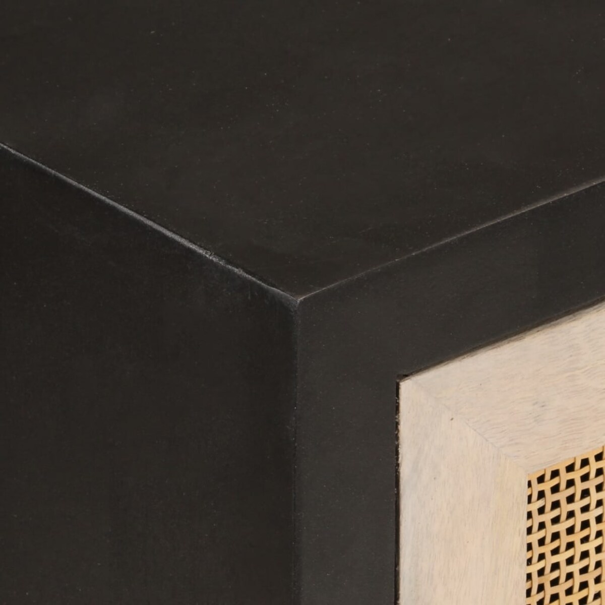 vidaXL Szafka, czarna, 55x30x76 cm, lite drewno mango i żelazo