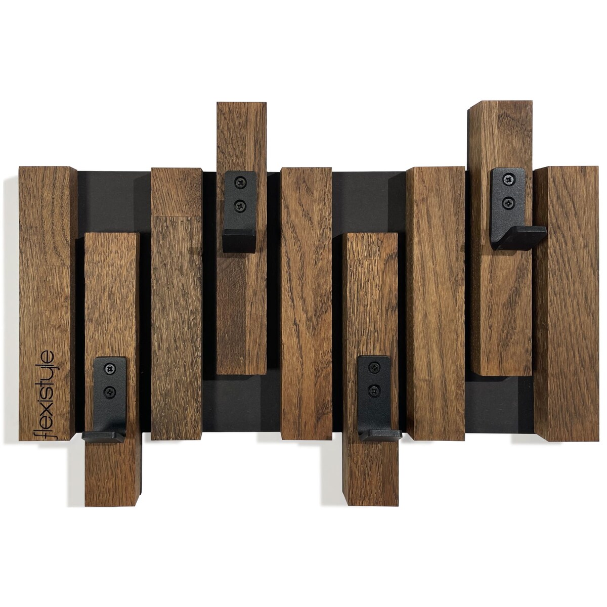 Wieszak ścienny na ubrania Lamele Mini 40cm brązowy