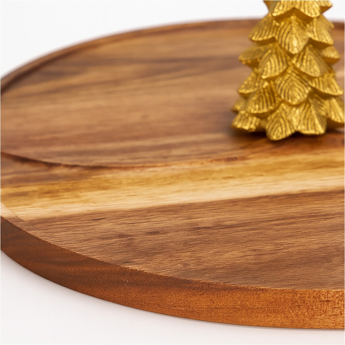 Deska Do Serwowania Świąteczna Boże Narodzenie Zdobiona Okrągła Akacjowa