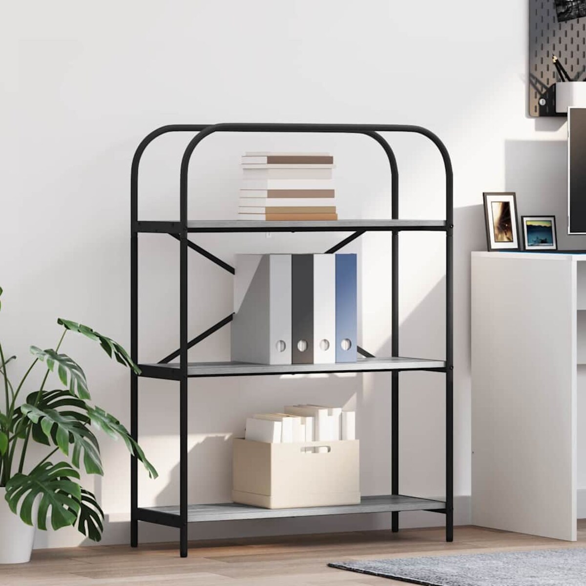 vidaXL Półka na książki Szary dąb sonoma 80 x 30 x 109 cm