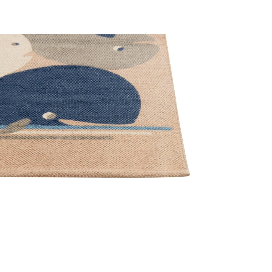 Dywan dziecięcy bawełniany motyw wielorybów 80 x 150 cm beżowy SEAI